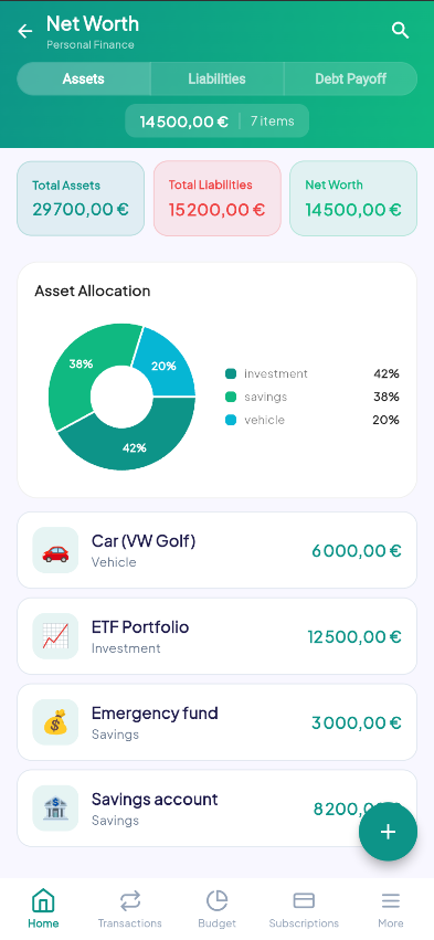 Net worth and debt payoff